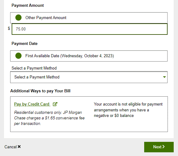 Help Center | Can I only pay a part of a bill?