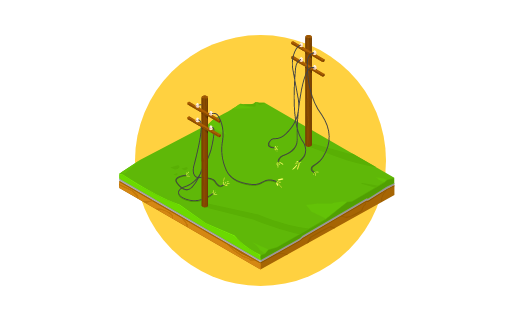 Graphic of down powerline